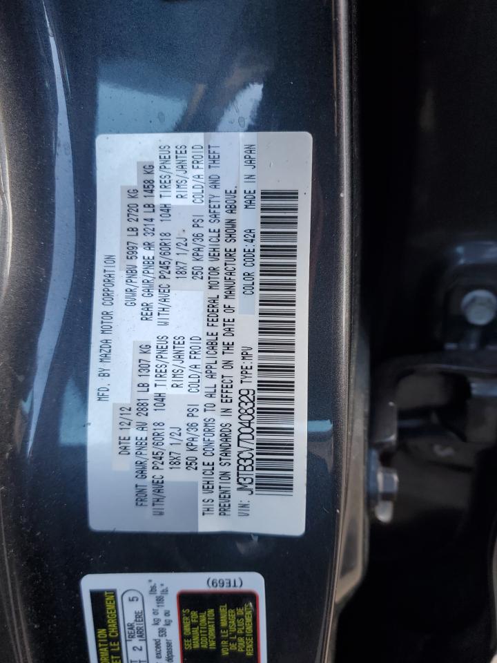 2013 Mazda Cx-9 Touring VIN: JM3TB3CV7D0408329 Lot: 92443125