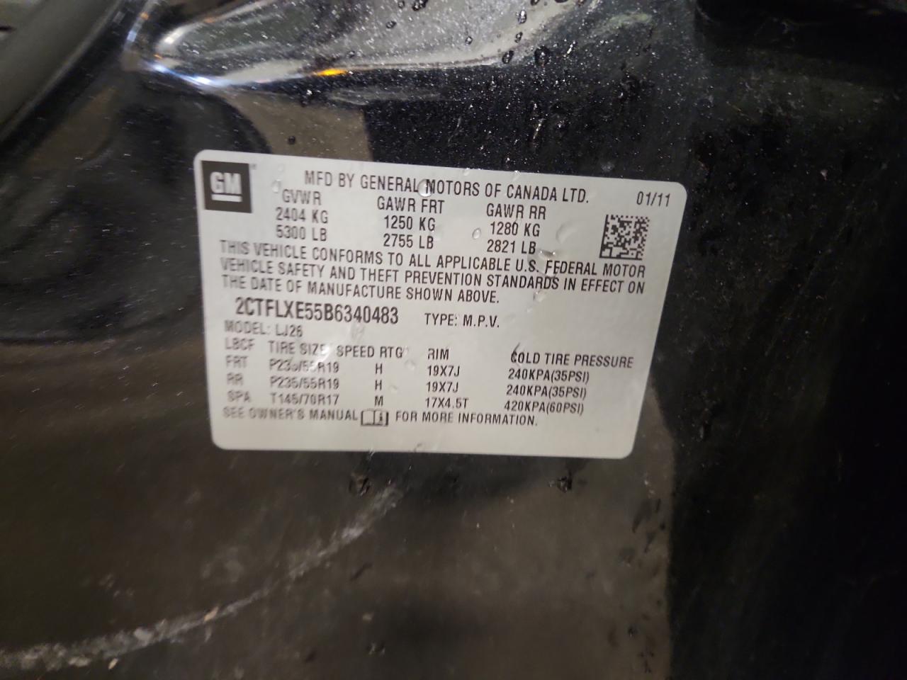 2011 GMC Terrain Slt VIN: 2CTFLXE55B6340483 Lot: 91556415