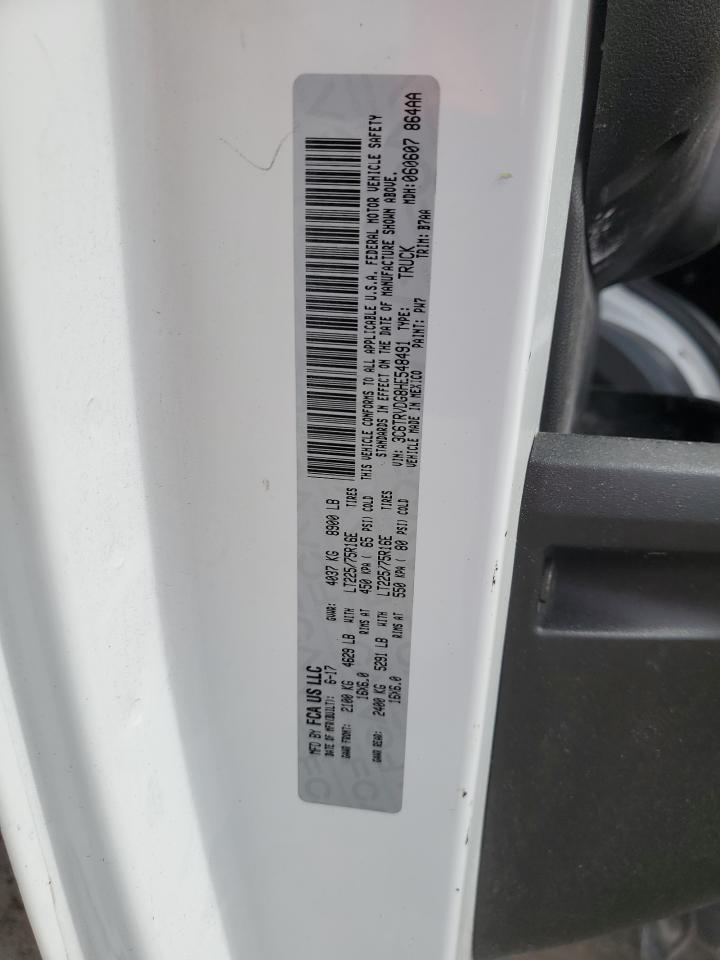 2017 Ram Promaster 2500 2500 High VIN: 3C6TRVDG8HE548491 Lot: 89868055