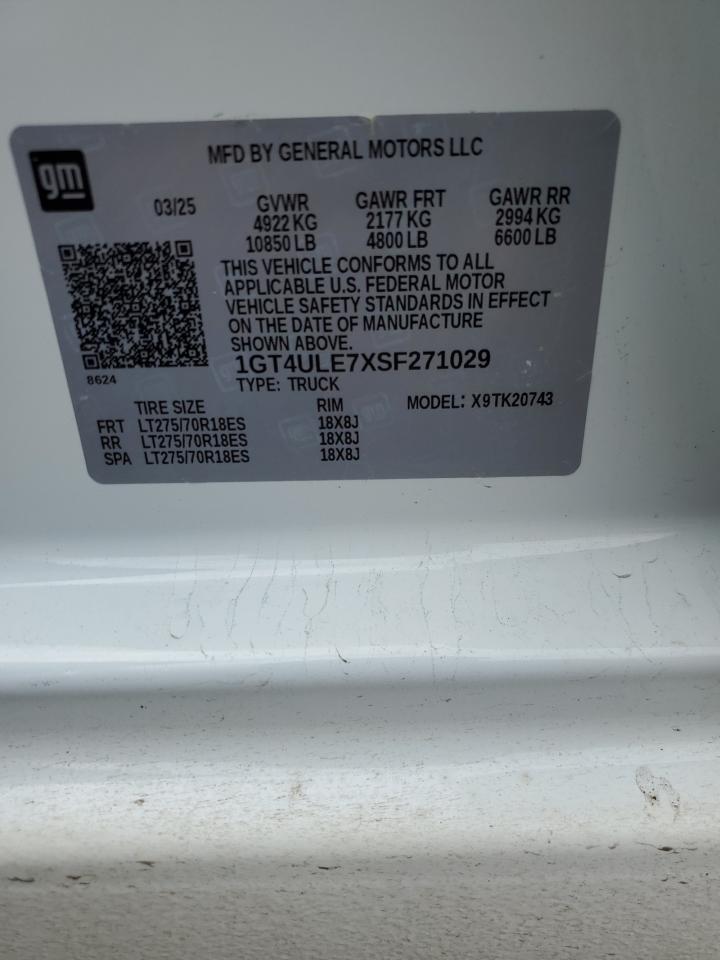 2025 GMC Sierra K2500 Heavy Duty VIN: 1GT4ULE7XSF271029 Lot: 93178975