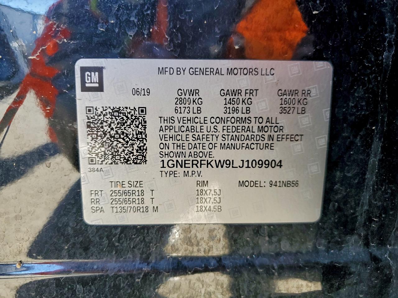 2020 Chevrolet Traverse Ls VIN: 1GNERFKW9LJ109904 Lot: 94308635