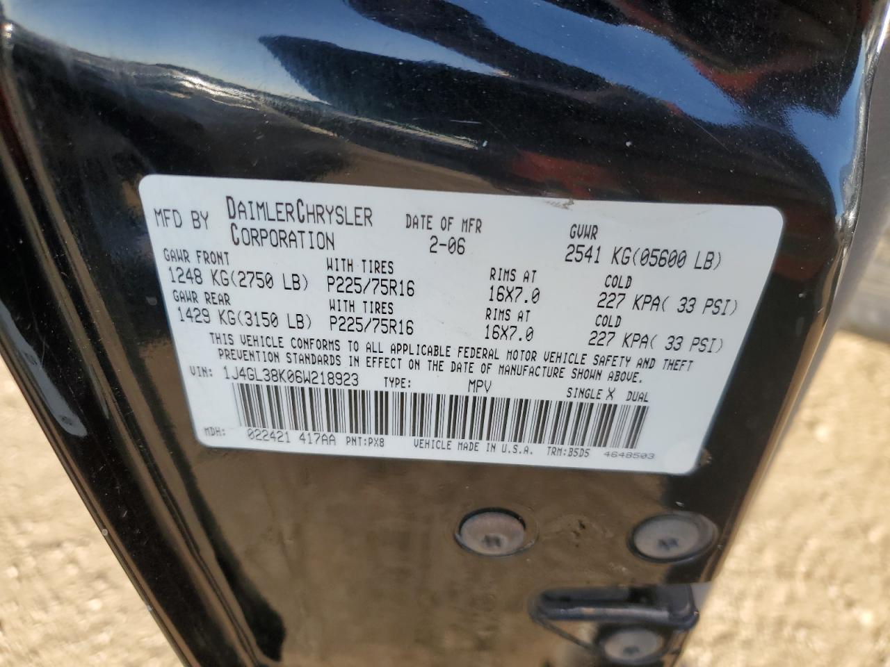 2006 Jeep Liberty Renegade VIN: 1J4GL38K06W218923 Lot: 92472605