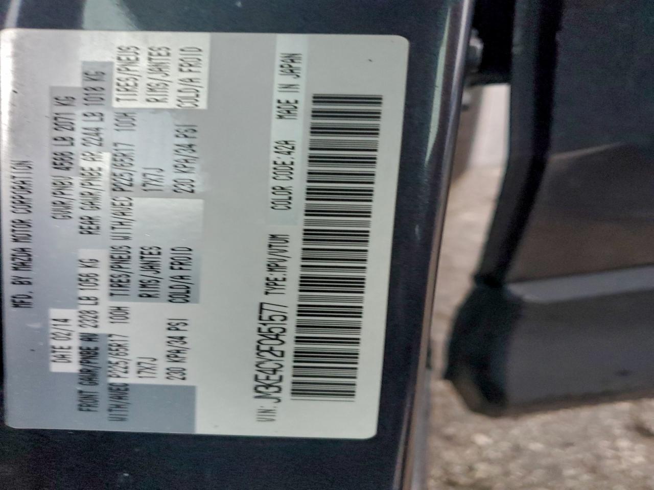 2015 Mazda Cx-5 Touring VIN: JM3KE4CY2F0451577 Lot: 92794765