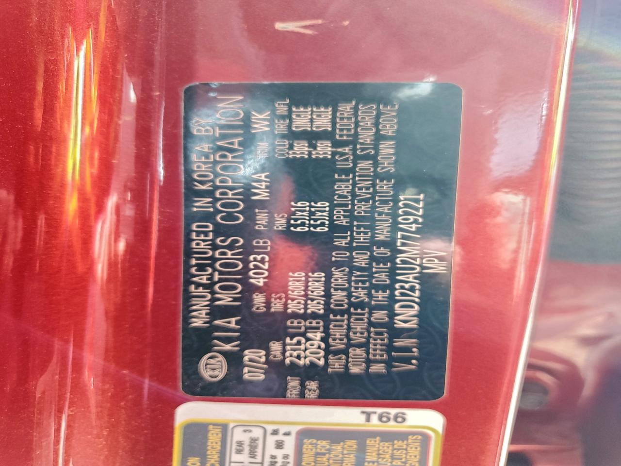 2021 Kia Soul Lx VIN: KNDJ23AU2M7749221 Lot: 94156415