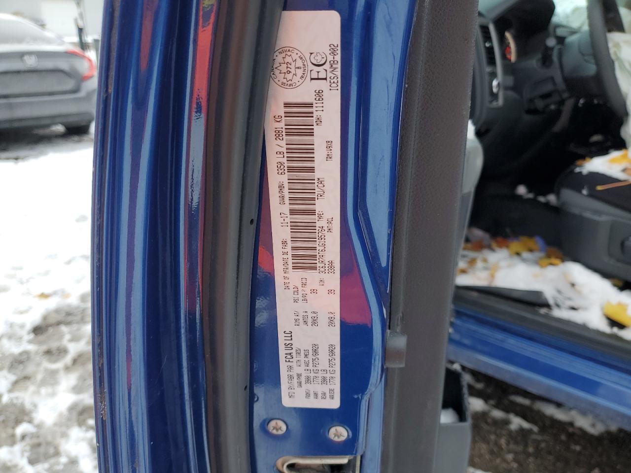 2018 Ram 1500 St VIN: 3C6JR7AT6JG195764 Lot: 90031005