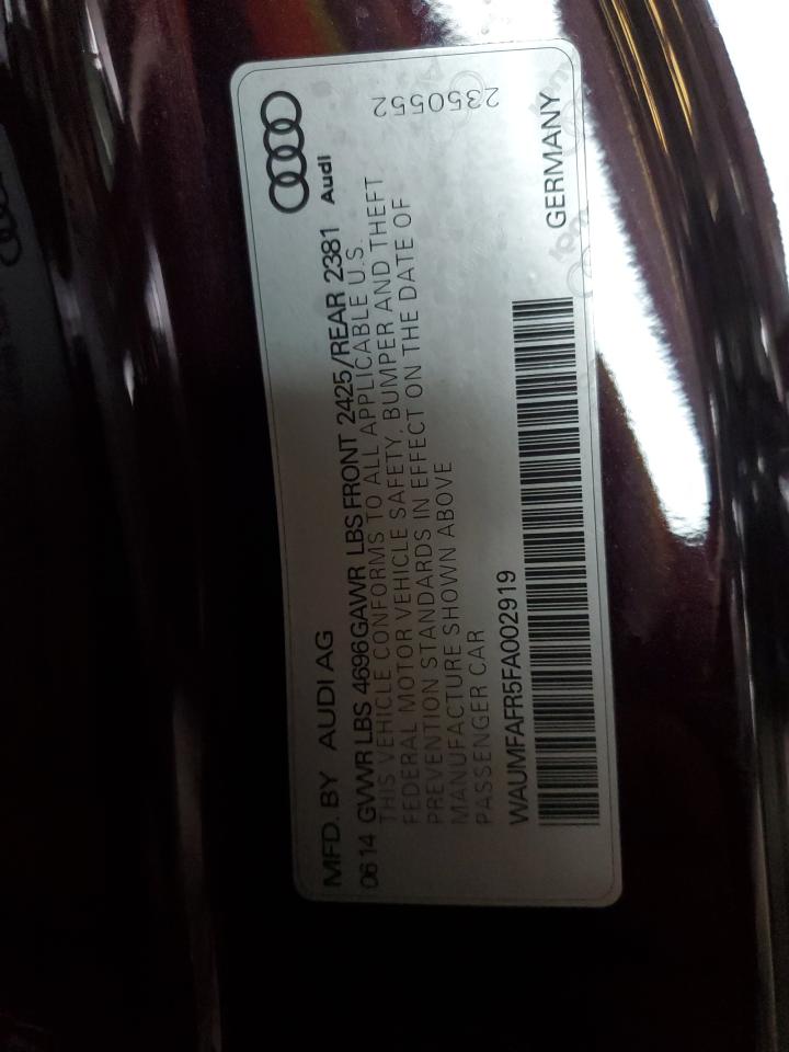 2015 Audi A5 Premium Plus VIN: WAUMFAFR5FA002919 Lot: 92289615