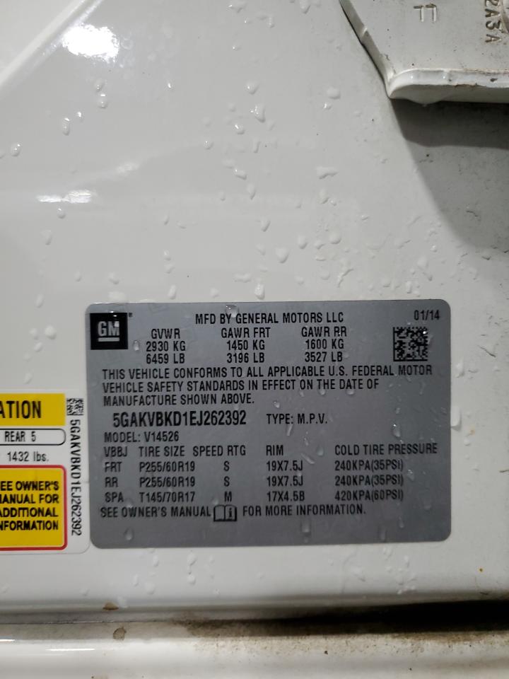 2014 Buick Enclave VIN: 5GAKVBKD1EJ262392 Lot: 91324885