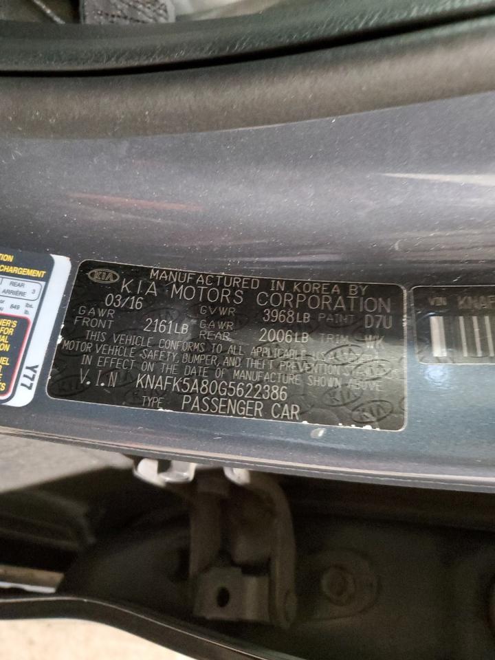 2016 Kia Forte Lx VIN: KNAFK5A80G5622386 Lot: 91475155