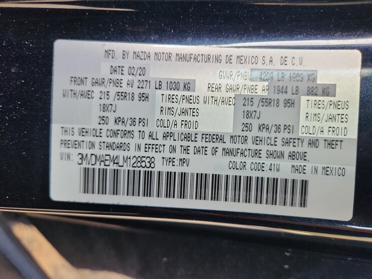 2020 Mazda Cx-30 Premium VIN: 3MVDMAEM4LM128538 Lot: 93306415