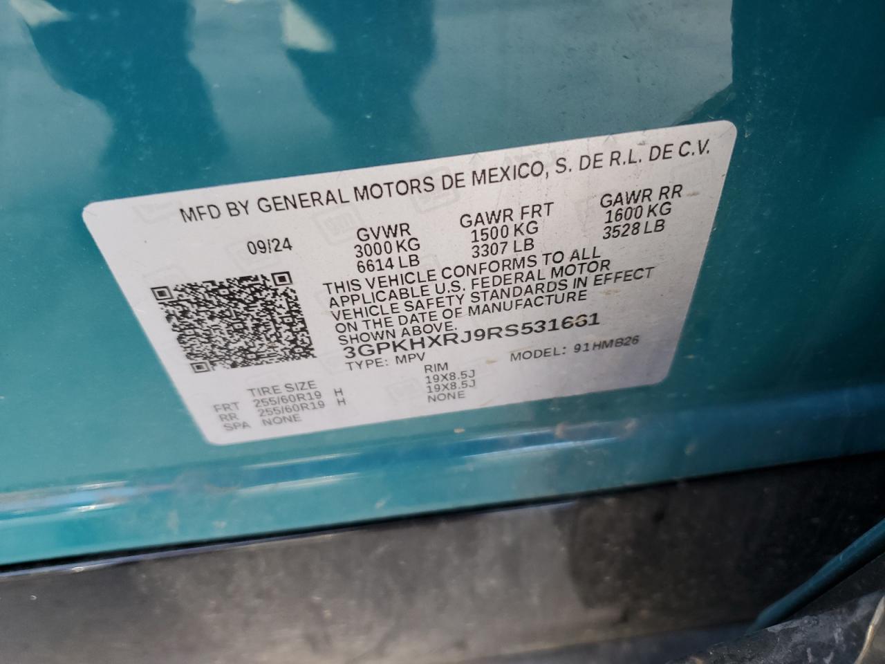 2024 Honda Prologue Tour VIN: 3GPKHXRJ9RS531661 Lot: 92366355