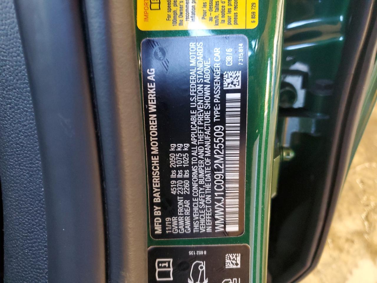 2020 Mini Cooper S Clubman All4 VIN: WMWXJ1C09L2M25509 Lot: 91592655