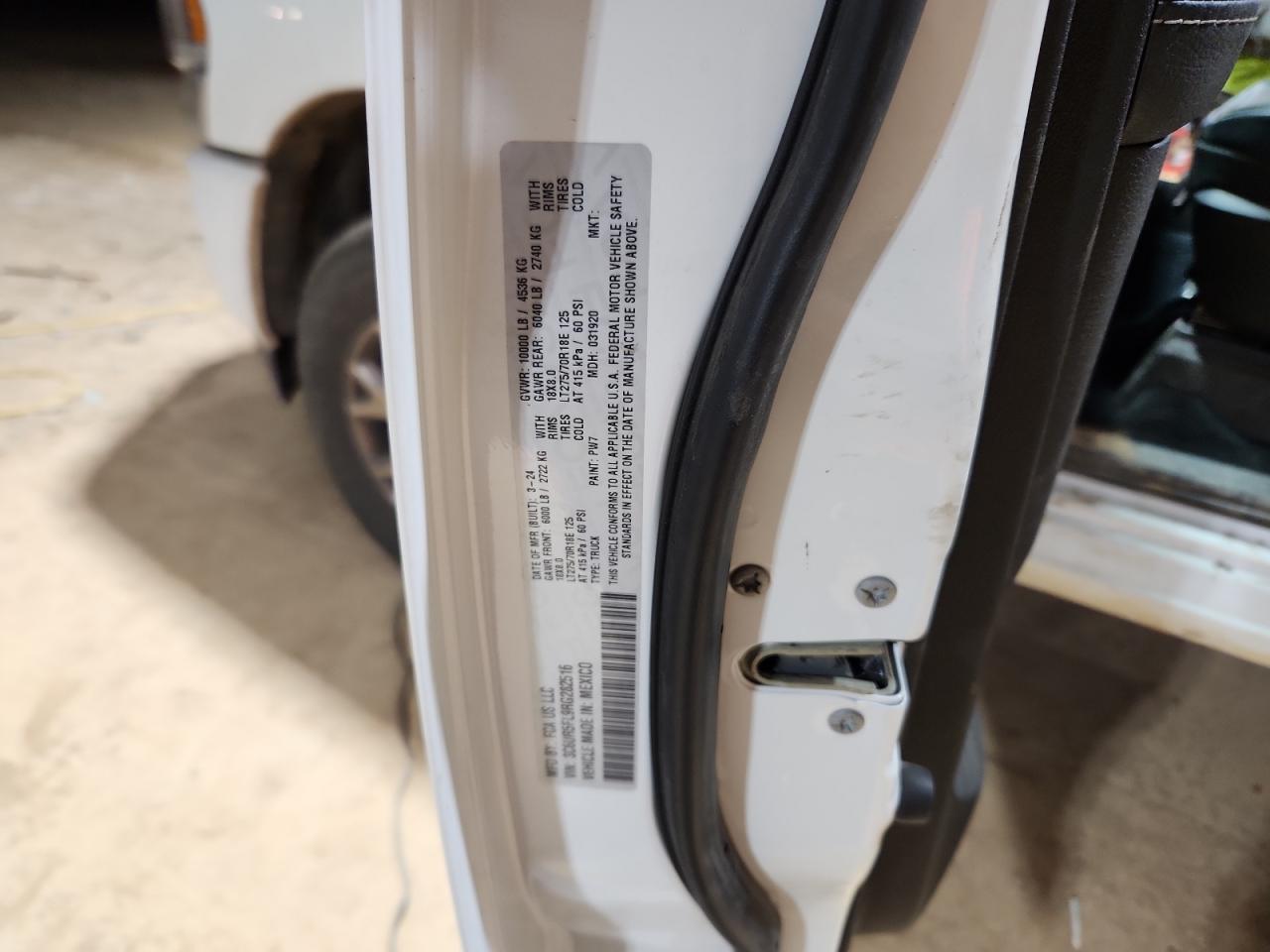 2024 Ram 2500 Laramie VIN: 3C6UR5FL9RG282516 Lot: 93105195