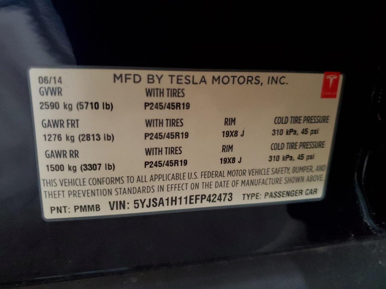 2023 Tesla Model S VIN: 5YJSA1H11EFP42473 Lot: 91845095