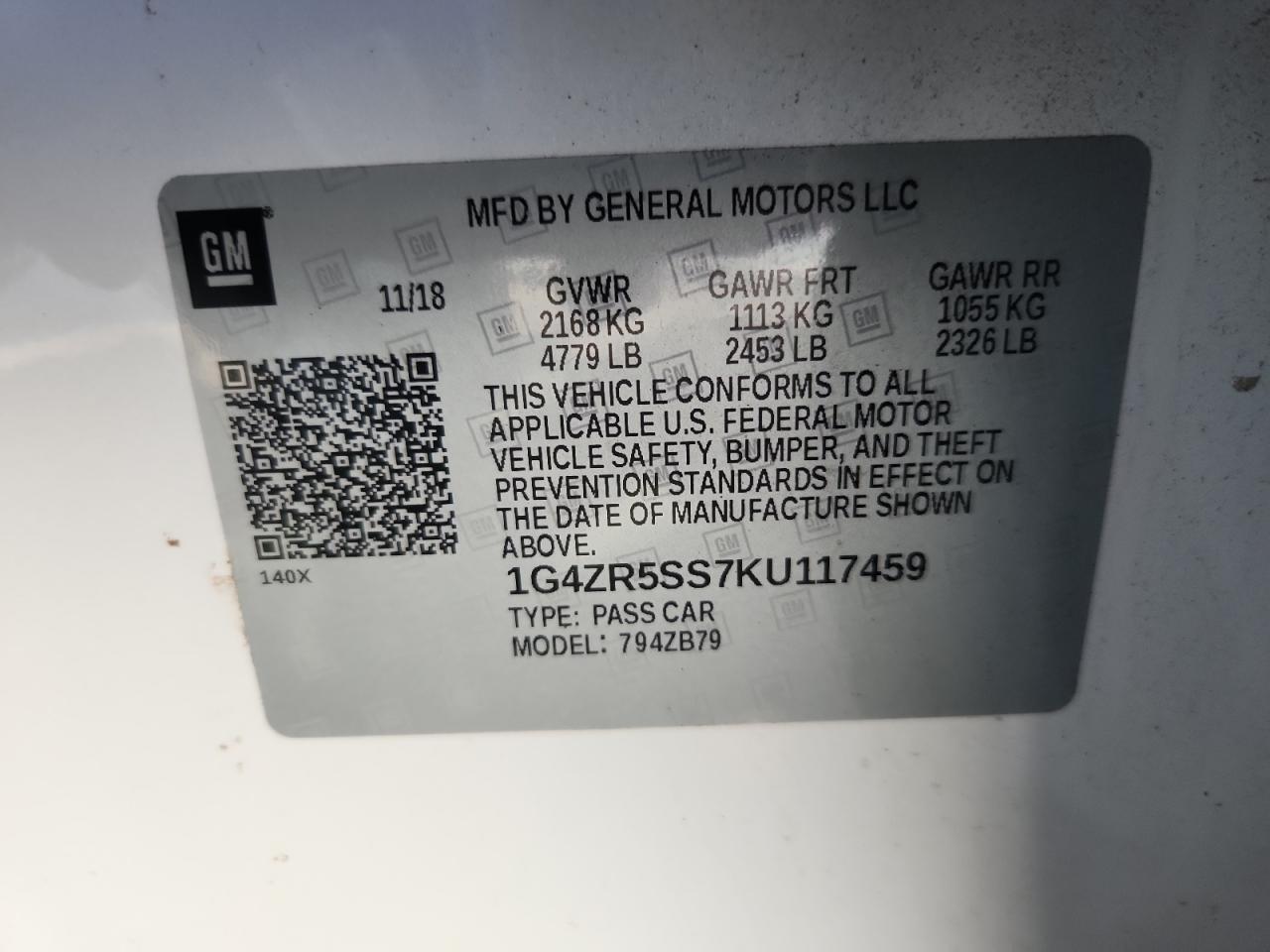 2019 Buick Lacrosse Essence VIN: 1G4ZR5SS7KU117459 Lot: 93111775