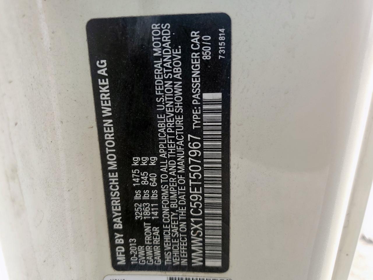 2014 Mini Cooper Coupe VIN: WMWSX1C59ET507967 Lot: 93711325