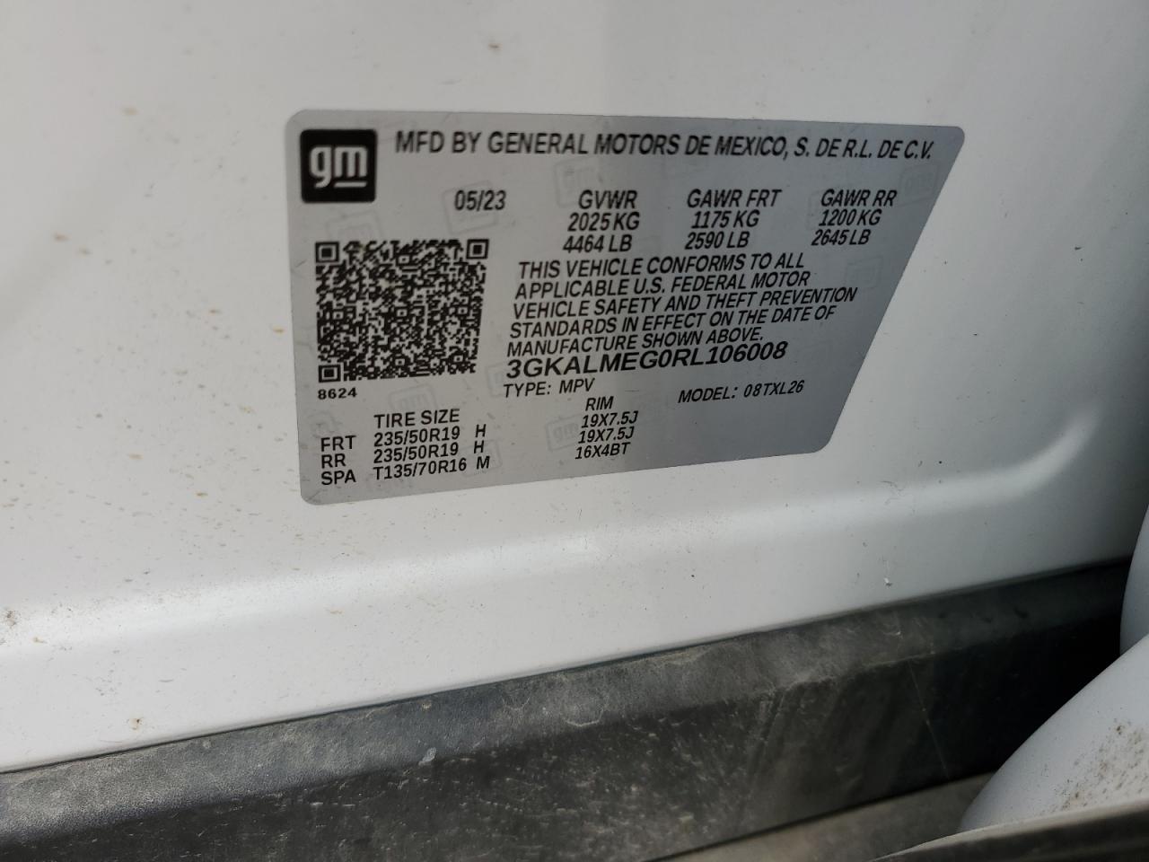 2024 GMC Terrain Sle VIN: 3GKALMEG0RL106008 Lot: 93246105