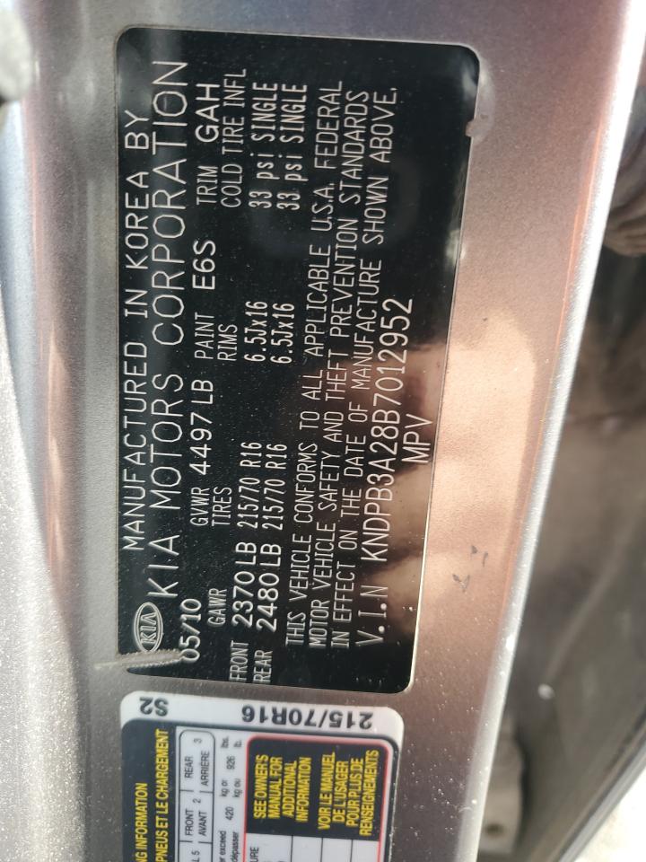 2011 Kia Sportage Lx VIN: KNDPB3A28B7012952 Lot: 92341735