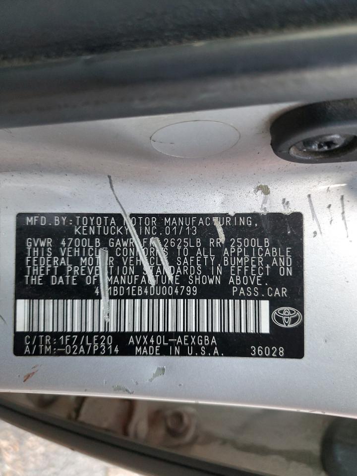 2013 Toyota Avalon Hybrid VIN: 4T1BD1EB4DU004799 Lot: 91269985