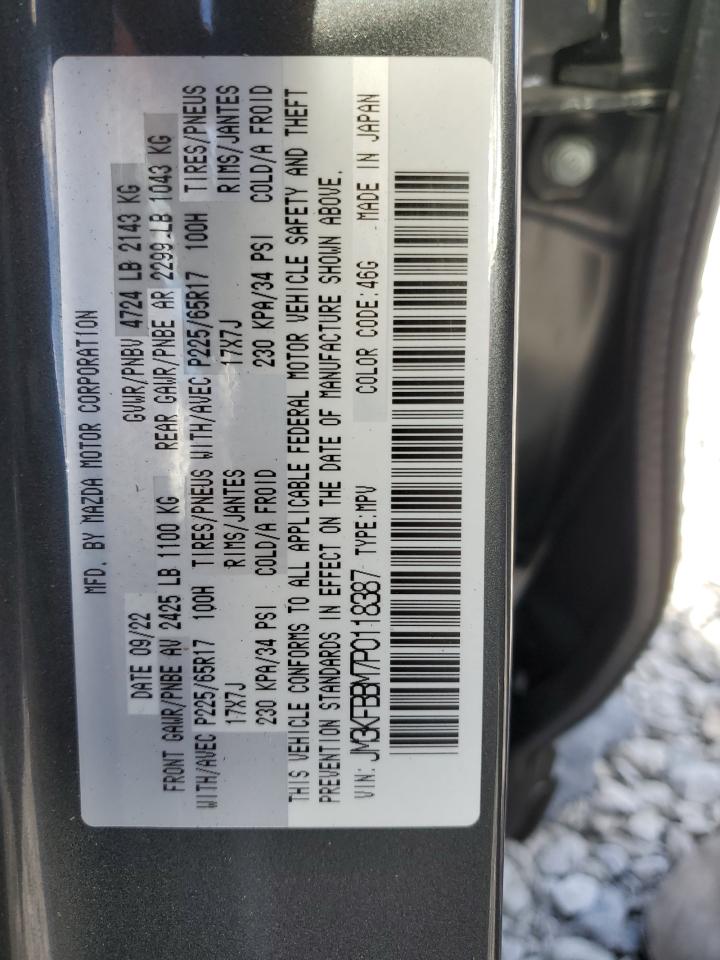 2023 Mazda Cx-5 Select VIN: JM3KFBBM7P0118387 Lot: 91861345