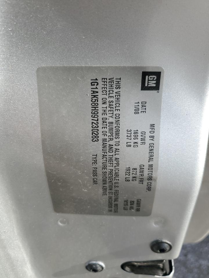 2009 Chevrolet Cobalt Ls VIN: 1G1AK58H997230283 Lot: 91127635