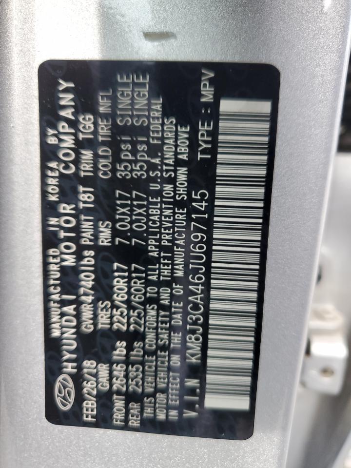 2018 Hyundai Tucson Sel VIN: KM8J3CA46JU697145 Lot: 93947265