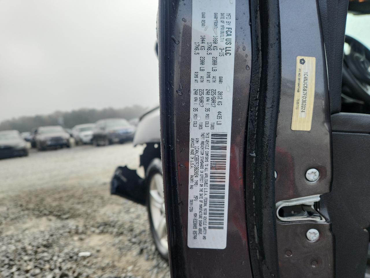 2015 Jeep Compass Sport VIN: 1C4NJCBB7FD362024 Lot: 90974315