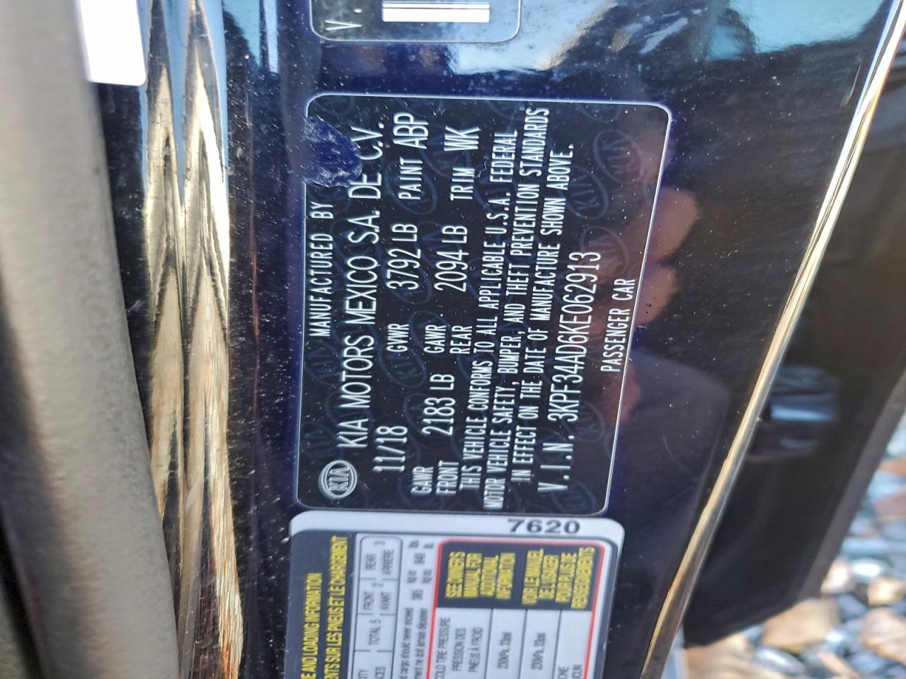 2019 Kia Forte Gt Line VIN: 3KPF34AD6KE062913 Lot: 93847515