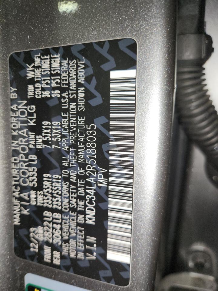 2024 Kia Ev6 Light VIN: KNDC34LA2R5188035 Lot: 92917785