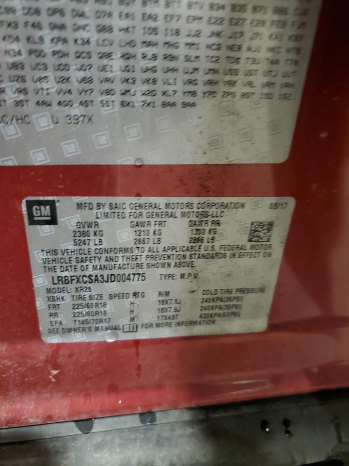 2018 Buick Envision Preferred VIN: LRBFXCSA3JD004775 Lot: 93063805