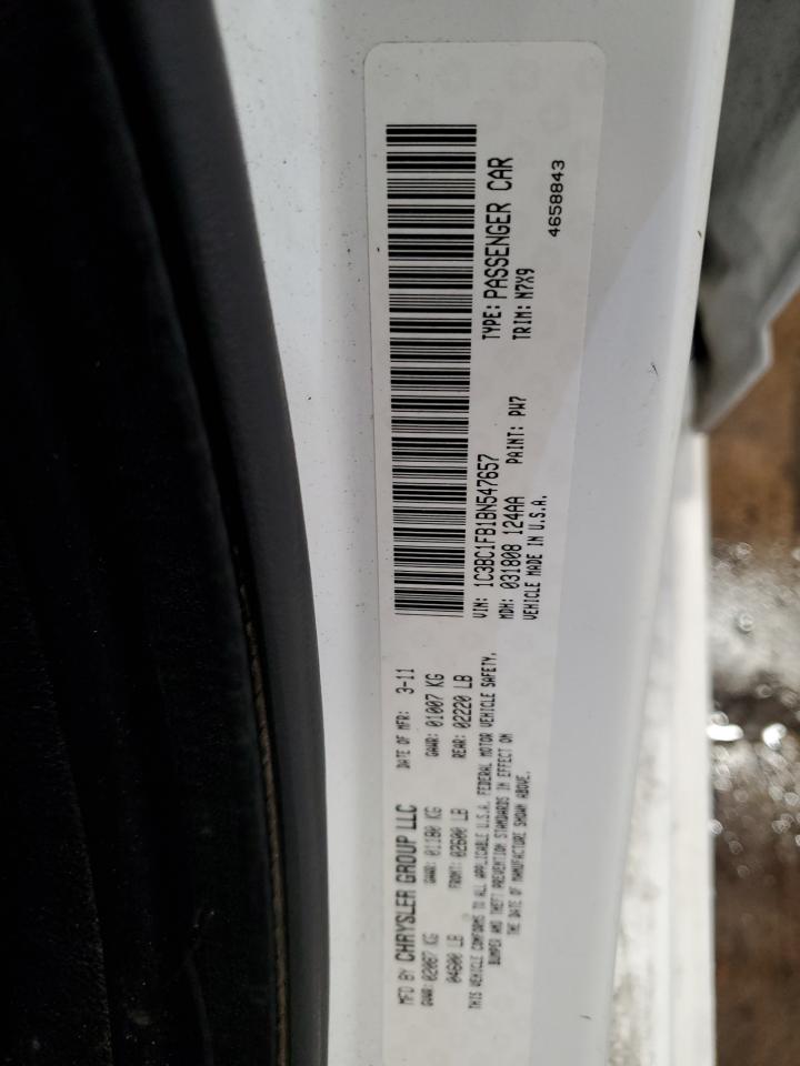 2011 Chrysler 200 Touring VIN: 1C3BC1FB1BN547657 Lot: 92663205