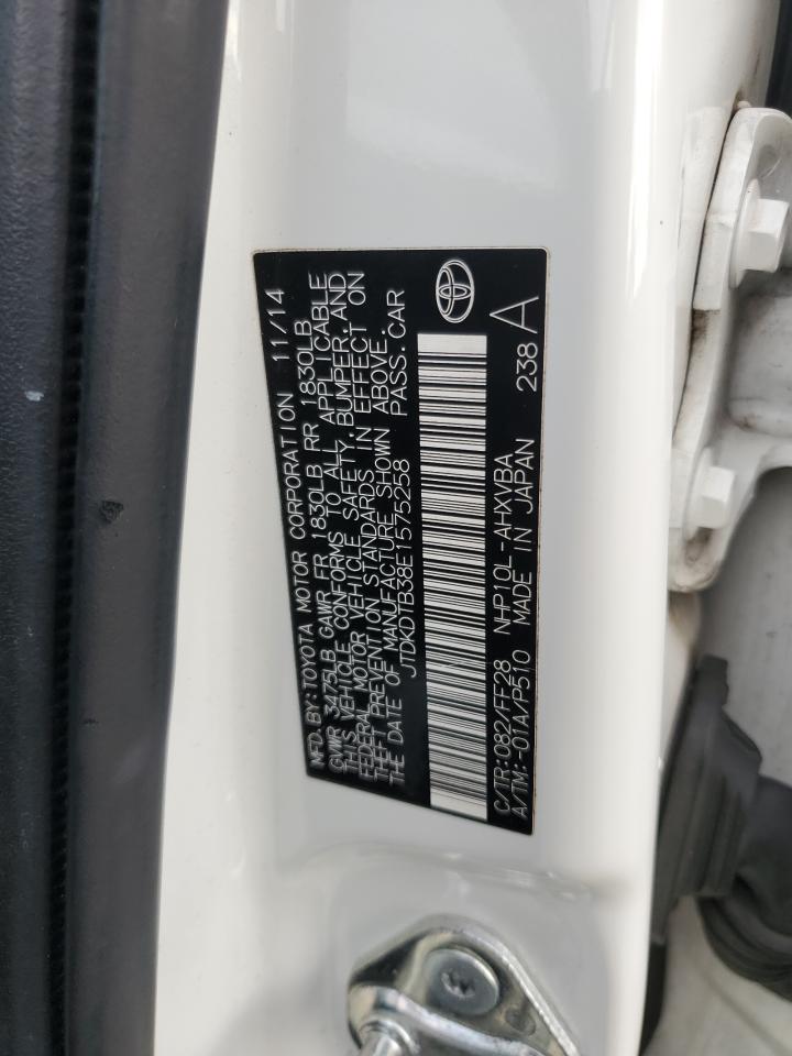 2013 Toyota Prius C VIN: JTDKDTB38E1575258 Lot: 93696735