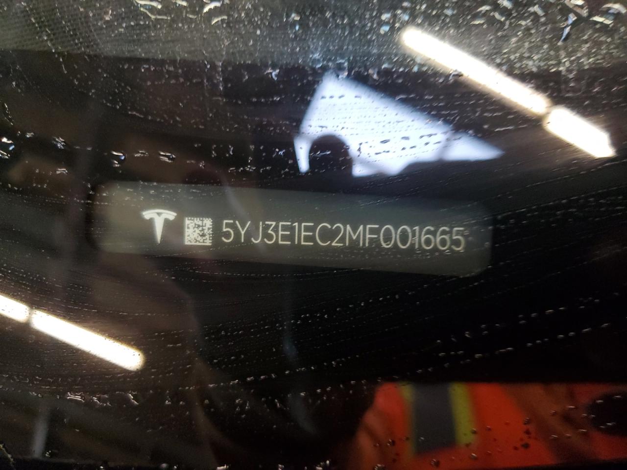 2021 Tesla Model 3 VIN: 5YJ3E1EC2MF001665 Lot: 93340975