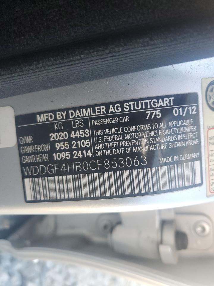 2012 Mercedes-Benz C 250 VIN: WDDGF4HB0CF853063 Lot: 91029615