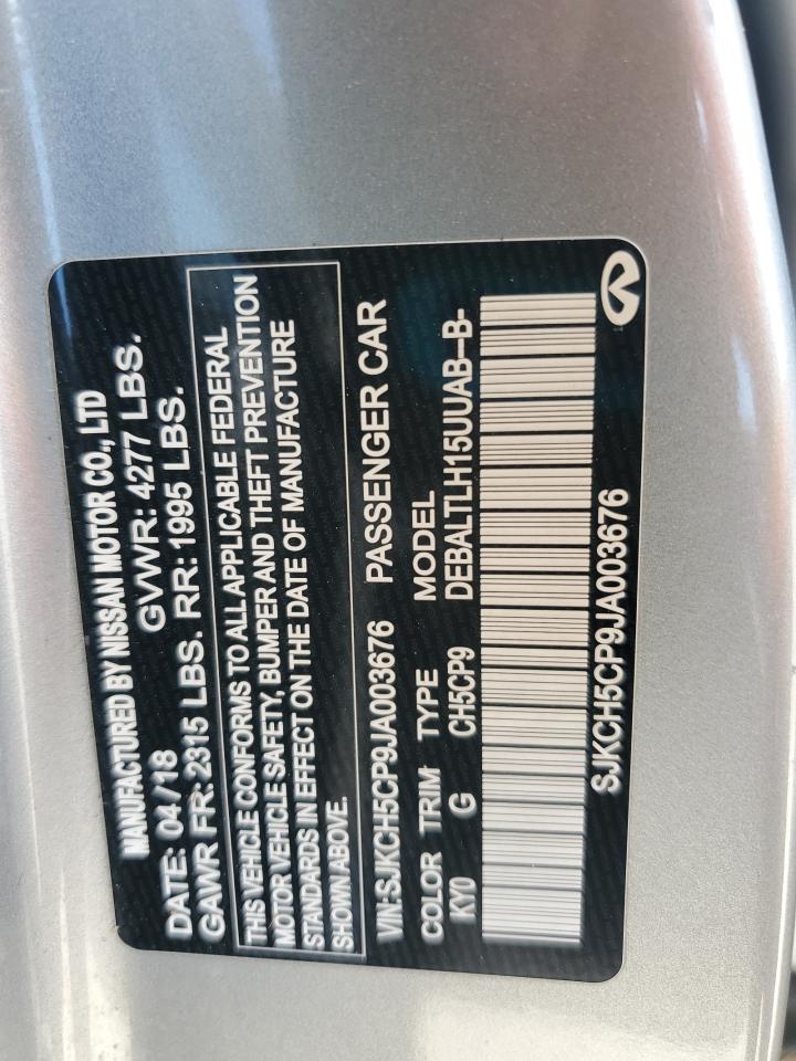 2018 Infiniti Qx30 Pure VIN: SJKCH5CP9JA003676 Lot: 92884625