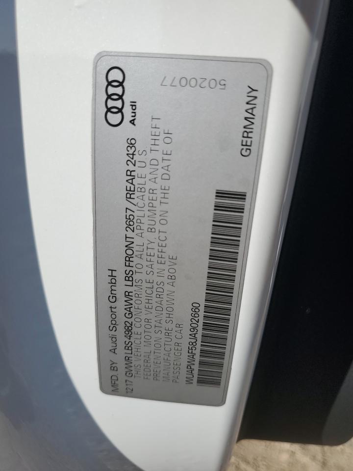 2018 Audi Rs5 VIN: WUAPWAF58JA902660 Lot: 91198905