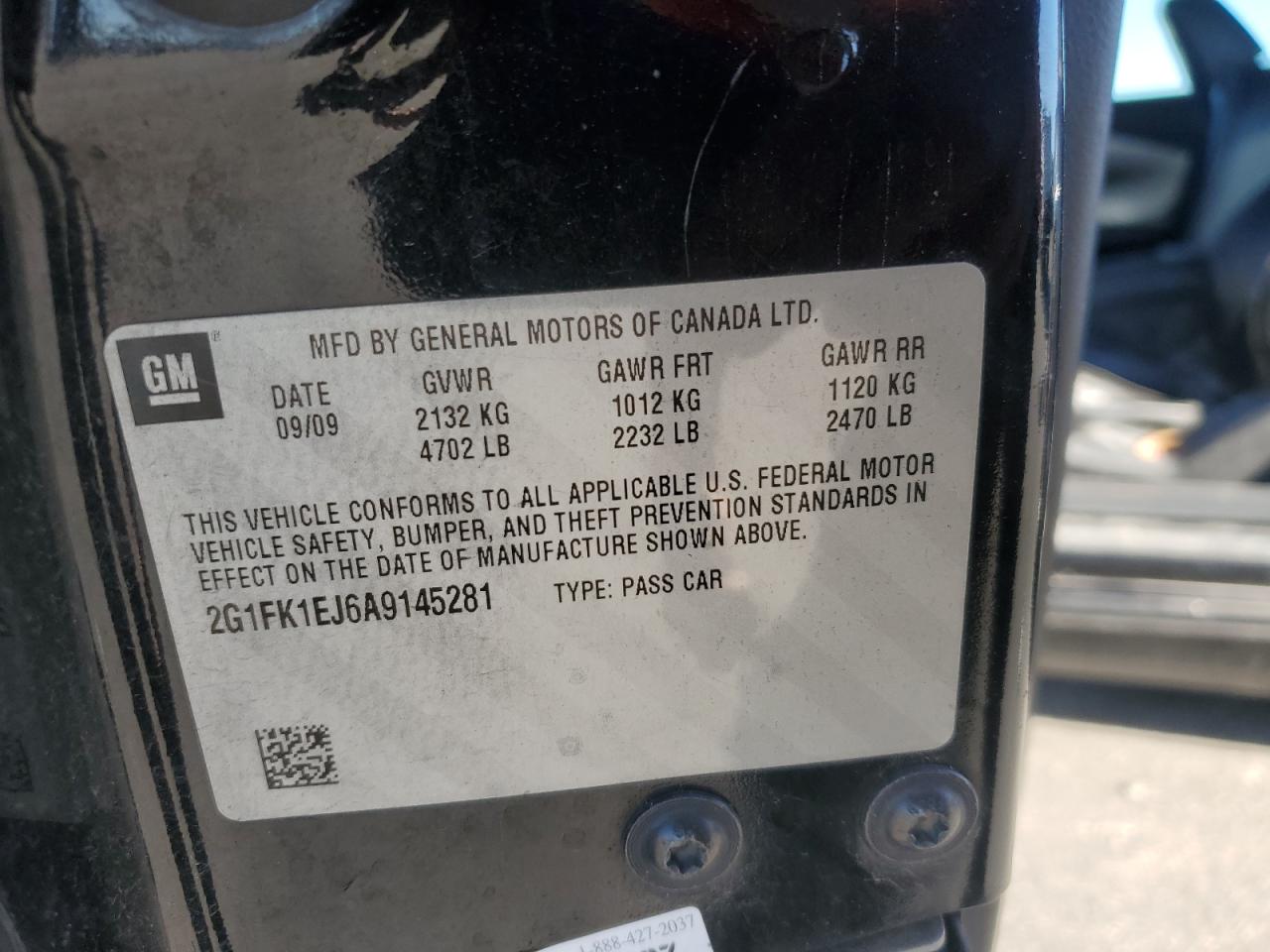 2010 Chevrolet Camaro Ss VIN: 2G1FK1EJ6A9145281 Lot: 92469525