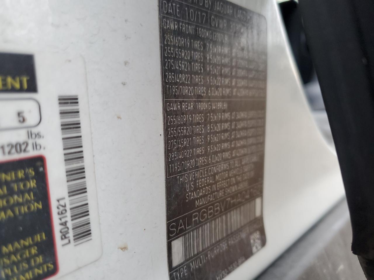 2017 Land Rover Discovery Se VIN: SALRGBBV7HA041621 Lot: 92055135