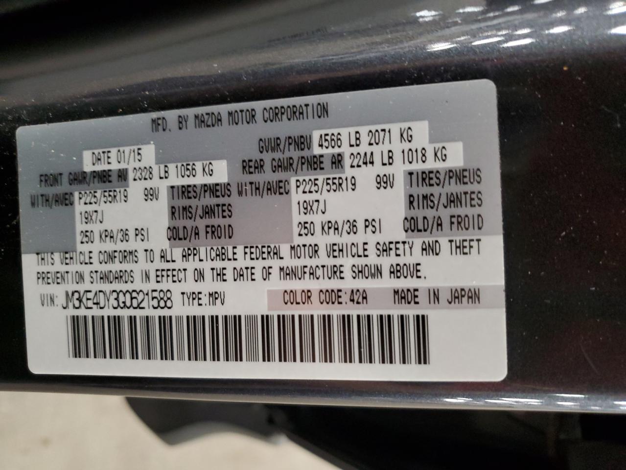 2016 Mazda Cx-5 Gt VIN: JM3KE4DY3G0621588 Lot: 85437075