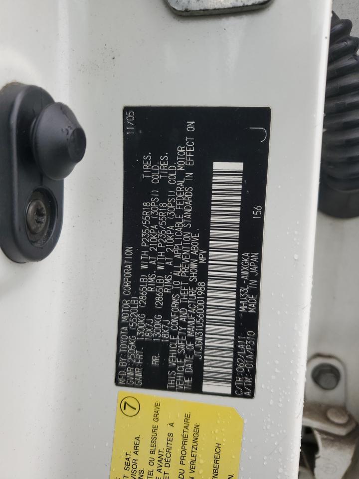 2006 Lexus Rx 400 VIN: JTJGW31U560001988 Lot: 93137015