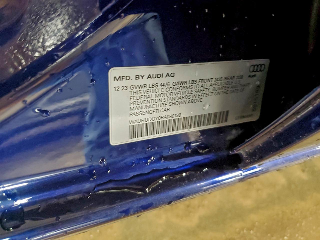 2024 Audi A3 Premium Plus VIN: WAUHUDGY0RA080138 Lot: 94140465