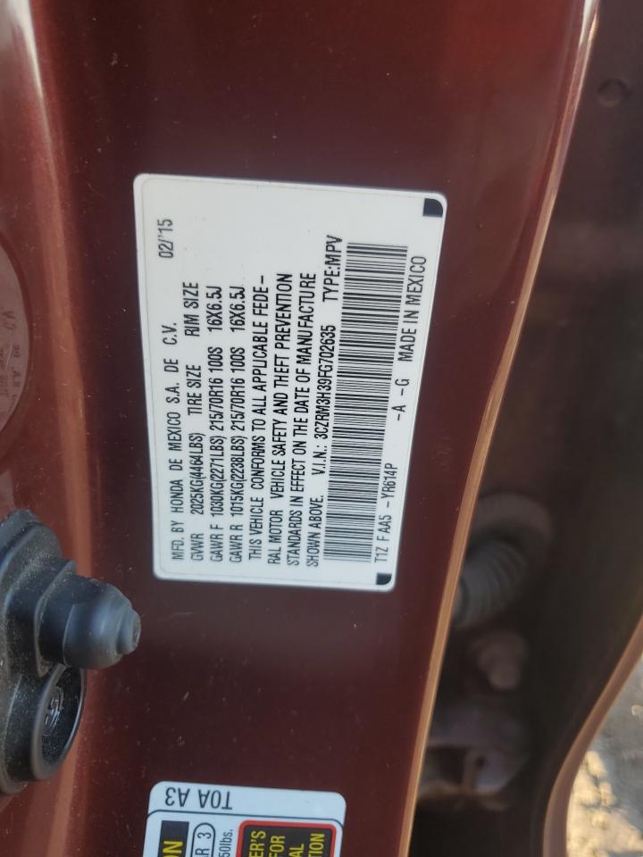 2015 Honda Cr-V Lx VIN: 3CZRM3H39FG702635 Lot: 91529425