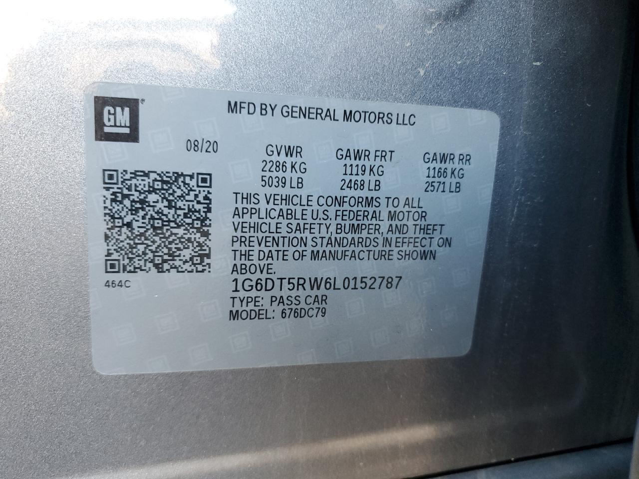 2020 Cadillac Ct5 Premium Luxury VIN: 1G6DT5RW6L0152787 Lot: 92899365