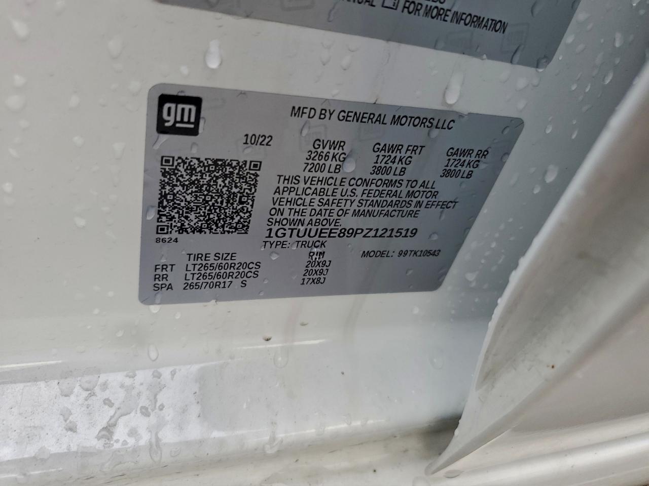 2023 GMC Sierra K1500 At4 VIN: 1GTUUEE89PZ121519 Lot: 93484245