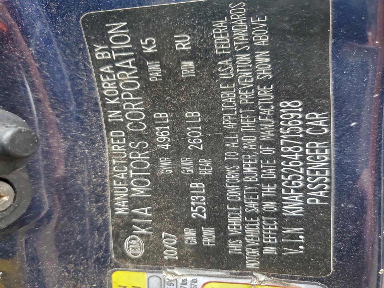 2008 Kia Rondo Lx VIN: KNAFG526487156918 Lot: 94511115