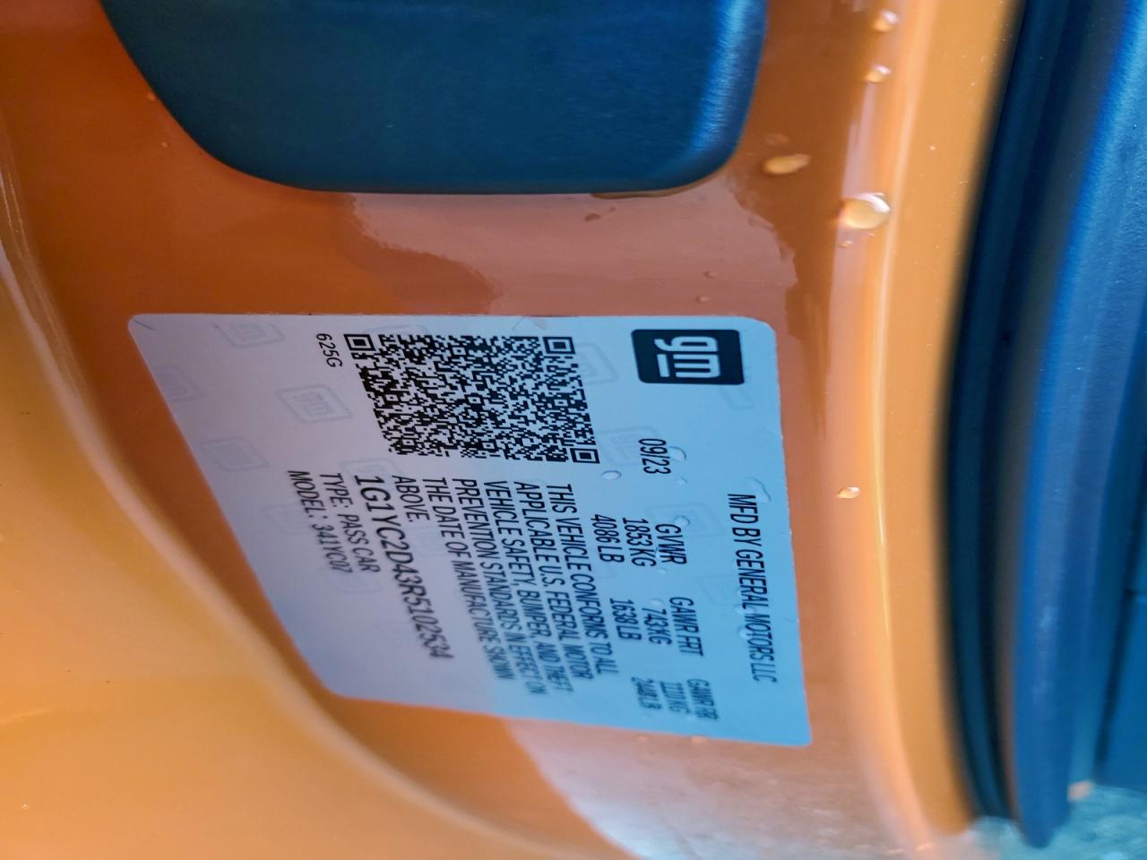 2024 Chevrolet Corvette Stingray 3Lt VIN: 1G1YC2D43R5102534 Lot: 93418905