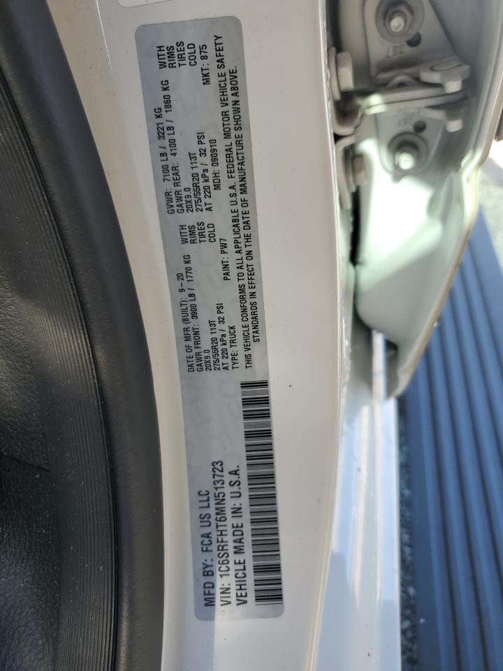 2021 Ram 1500 Limited VIN: 1C6SRFHT6MN513723 Lot: 92479995