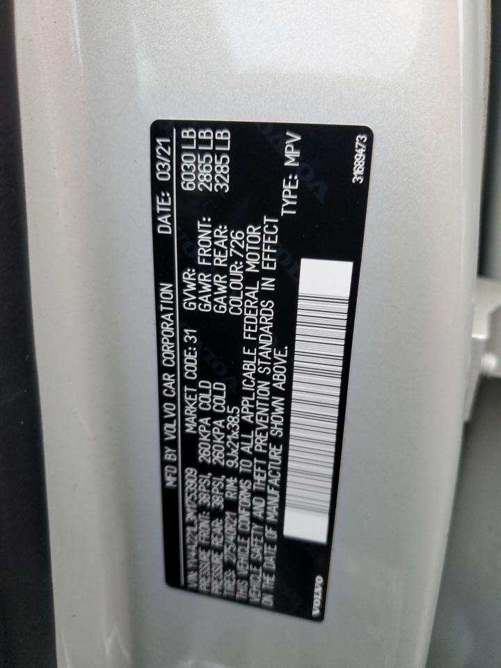 2021 Volvo Xc90 T6 Inscription VIN: YV4A221L3M1753909 Lot: 92389835