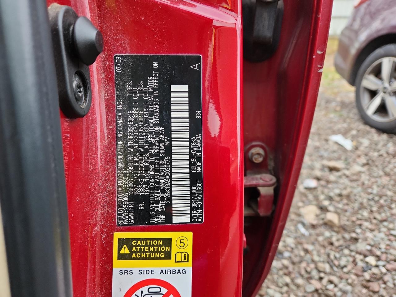 2010 Lexus Rx 350 VIN: 2T2BK1BA9AC020779 Lot: 93035305