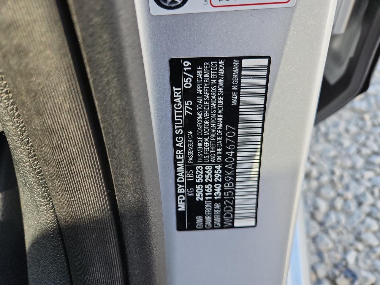 2019 Mercedes-Benz Cls 450 VIN: WDD2J5JB9KA046707 Lot: 93006985