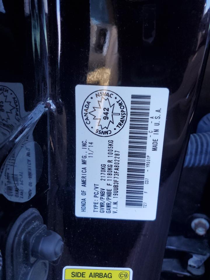 2015 Acura Tlx Advance VIN: 19UUB3F73FA802287 Lot: 92375005